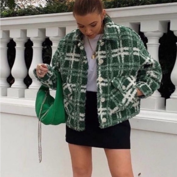 Zara green plaid jacket - Picture 8 of 8